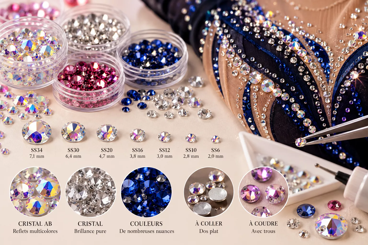 Quelles sont les différentes tailles des strass ?